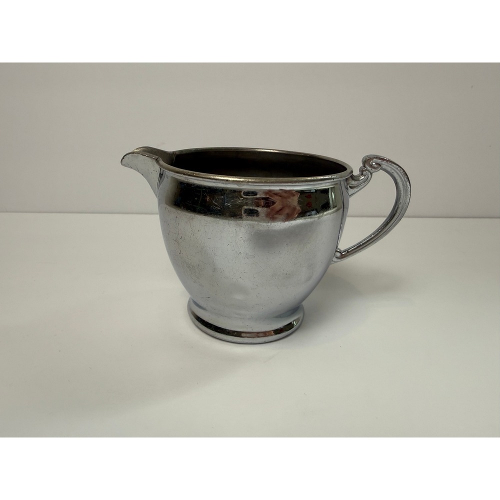 Vintage Royal Rochester Silver Tone Creamer Pitcher 23590 Antique Farmhouse Deco